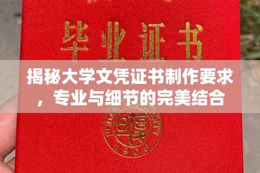 振兴揭秘大学文凭证书制作要求，专业与细节的完美结合