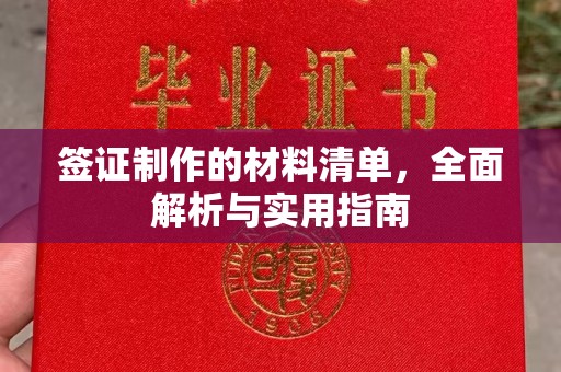 振兴签证制作的材料清单，全面解析与实用指南